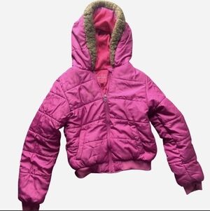 Pink Hooded Puffer Jacket Girls Size 10